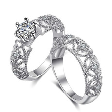 DIAMOND, Jewelry, Silver Ring, ringset