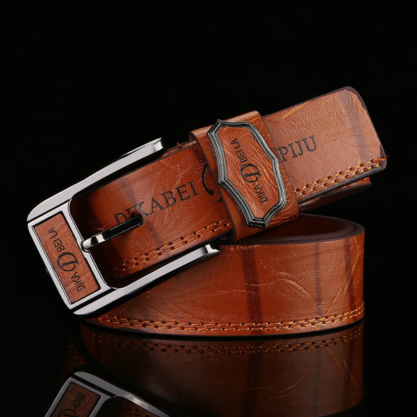 New Fashion Designer Belts Men High Quality PU Leather Belt Cool Pin Buckle cinturones hombre