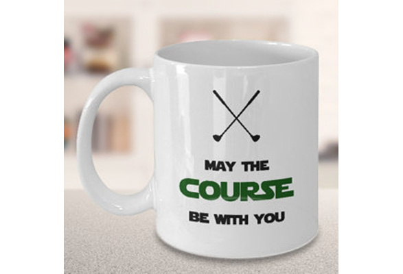 May The Course Be With You Personalized Golf Tumbler - Funny Golf Gifts