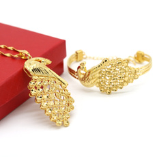 yellow gold, peacock, weddingjewelryset, Chain