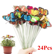 Set of 24Pcs Garden Yard Planter Colorful Whimsical Butterfly Stakes