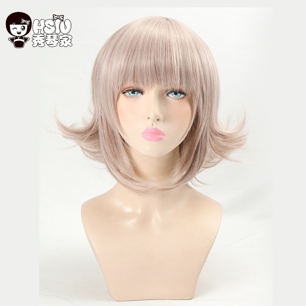 MUZI WIG Anime Cosplay Parrucche per Danganronpa Chiaki Nanami Cosplay Parrucca con Cappuccio Parrucca Gratuita