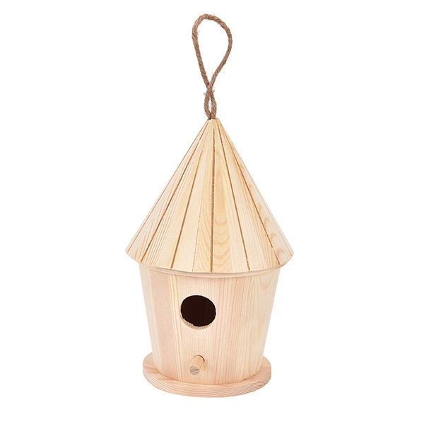 Wooden Bird House Birdhouse Hanging Nest Box W/ Hook Home Garden Decor 