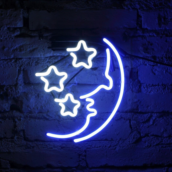 moon and stars wall light