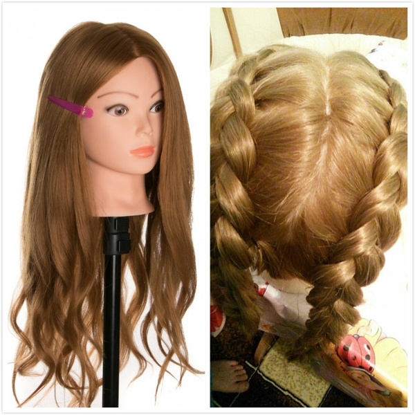 Training head dolls for hairdressers 40 Real Human Hair Mannequin