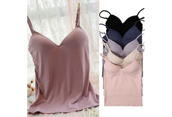 built in bra vest tops