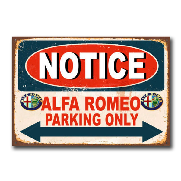 ALFA ROMEO Logo Letters Sign decor poster wall art Aluminum Garage 100cm