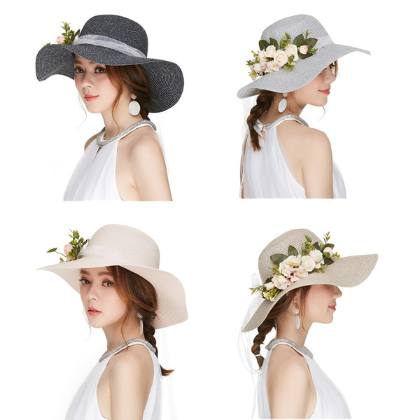 summer hat with flowers