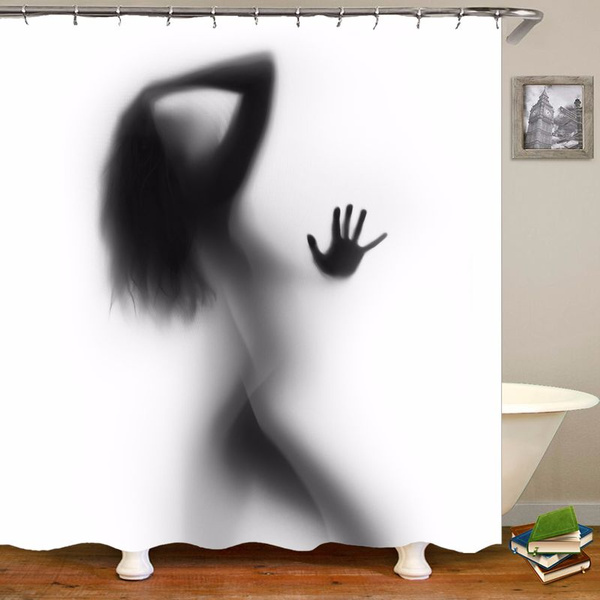 Y Woman Contour Shadow Waterproof, Antifungal Shower Curtain