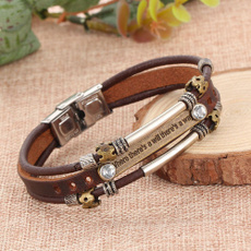 Handmade, Jewelry, PU Leather, multi-layer bracelet