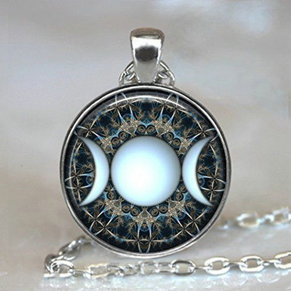 Eudora 925 Sterling Silver Triple Moon Goddess Necklace for Women Man  Moonstone Tree of Life Amulet Pendant Witch Jewelry Gift - AliExpress