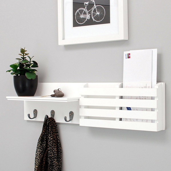 White Key Holder Mail Rack Wall Mount Organizer Letter Storage Keys Hanger Hook Wish - White Key Holder Wall White Key Holder Mail Rack Wall Mount Organizer Letter Storage Keys Hanger Hook Wish - White Key Holder Wall