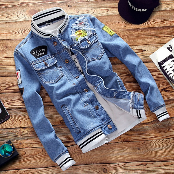 Fashion Denim Jackets Harajuku Style Men s Jacket Coat Slim Fit Jacket