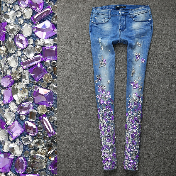 jeans with rhinestones