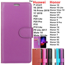 Luxury Litchi Pattern Leather and Wallet Case Flip Stand Bracket Card Slots Cover Phone Bags For Huawei P smart P20 P20 Lite P20 Pro P8 Lite 2017 P9 Lite 2017 P10 P10 Lite Mate 10 Mate 10 Lite Y6 Y7 2017 2018 Honor 6A Honor 7X Honor 7C Honor 8 Honor 9 Honor 9 Lite Honor View 10 Wallet Case Coque