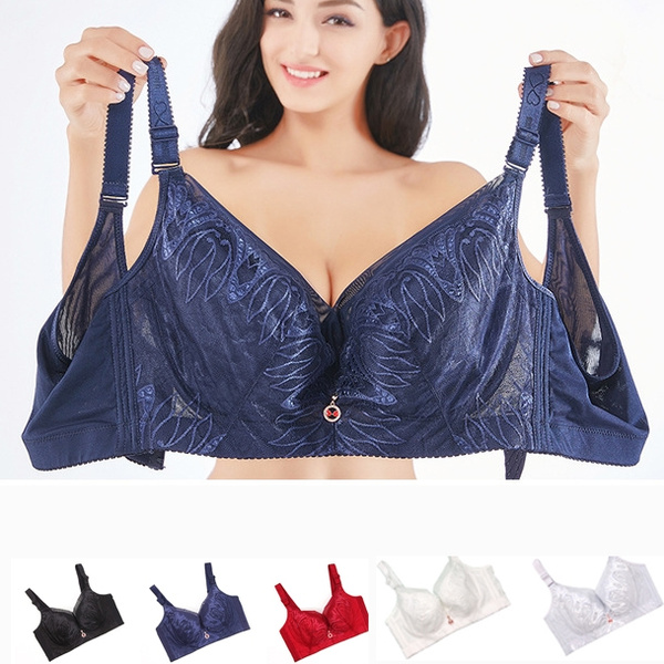Women Sexy Ladies Big Size Lace Push Up Bra Breathable Soft Bras Underwear  Large Cup