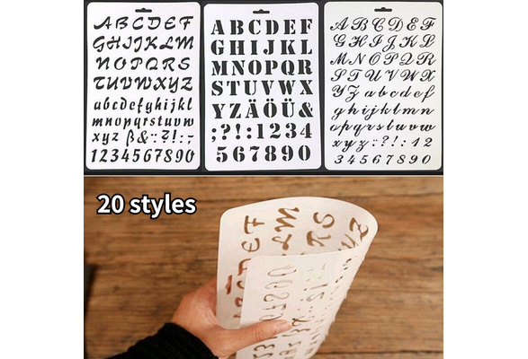 Lettering Stencil Letter Alphabet Stencils Painting Paper Craft Number  Lettering