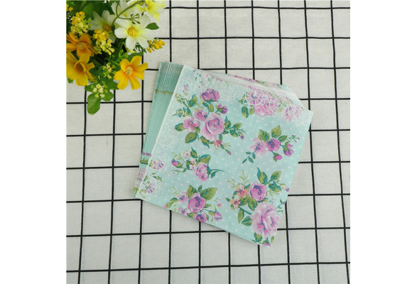 party napkins printed flower paper napkins for party supplies decor 20pcs HU