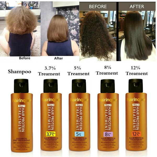 HAIRINQUE Brazilian Keratin Collagen with Shampoo Pre Protein Hair Treatment  Set ( %,5%,8% ,12%)Make Hair Straightening and Smoothing | Wish