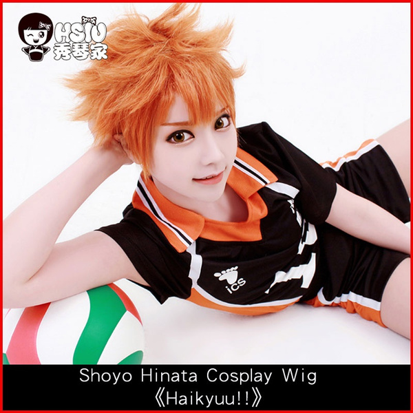 HSIU Anime Haikyuu Shoyo Hinata Cosplay Wig short orange Costume