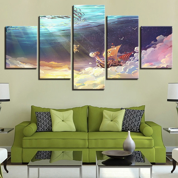 5 Pieces Canvas Paintings Anime One Piece Artwork Picture Home Decor Poster Print Wall Art Or Decor Living Room No Frame Wish