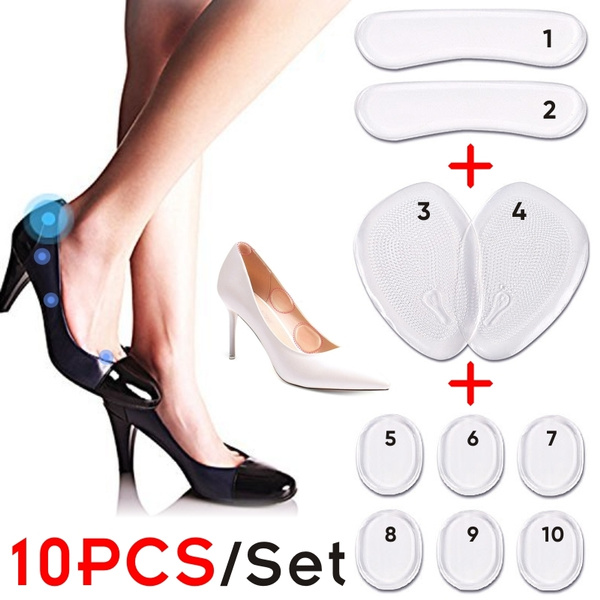 10pcs/set Back of Heel Cushions & Forefoot Pad Spot Dot Cushions Foot Care Protector Cushion High Elasticity/Comfort/Softness Transparent Silicone Gel Insoles for High Heels Party Wedding Shoes Accessories | Wish