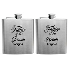 Gifts, father of the bride, Flasks, Groom
