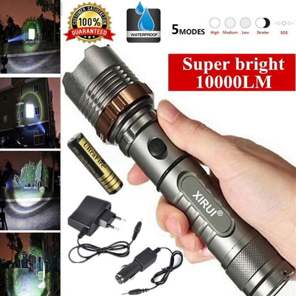 Rechargeable 10000LM 5X XML T6 LED Tactical Flashlight Light Torch Light