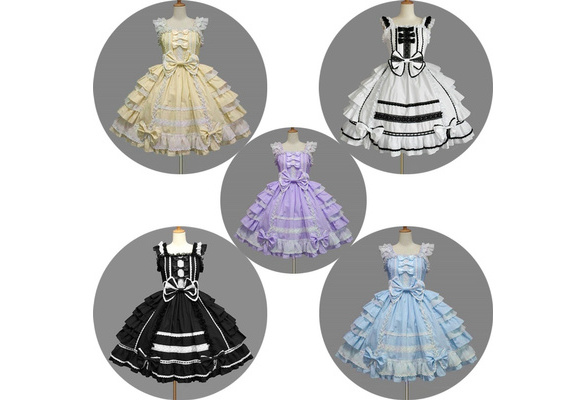 Girls Sweet Lolita Dress Womens Princess Lace Court Skirts Cosplay Costumes