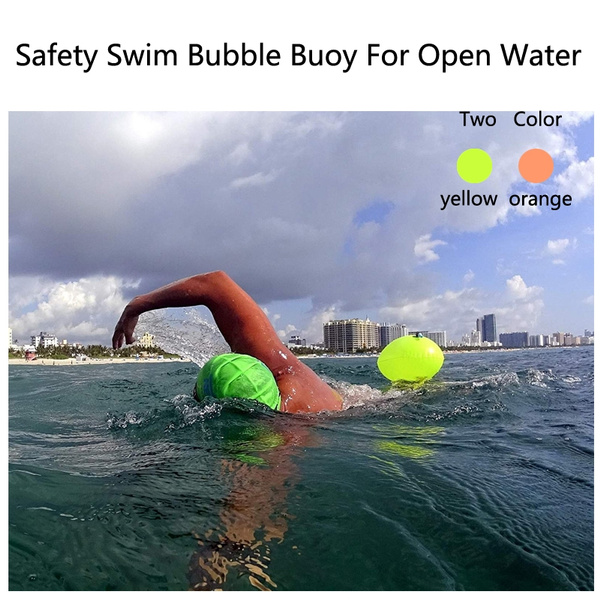 Orange Swim Bubble Safety Buoy Float for Open Water Swimmers and Triathletes 