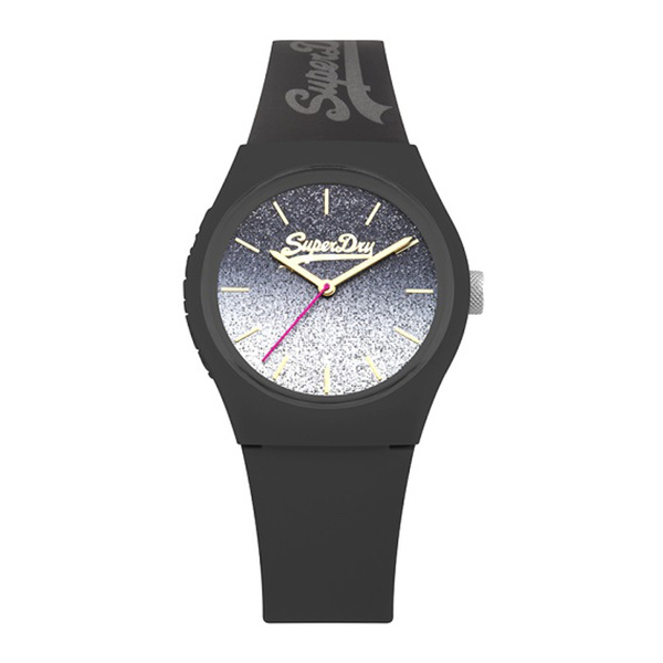 Superdry P9930 Montre silicone Superdry noir paillettes 38