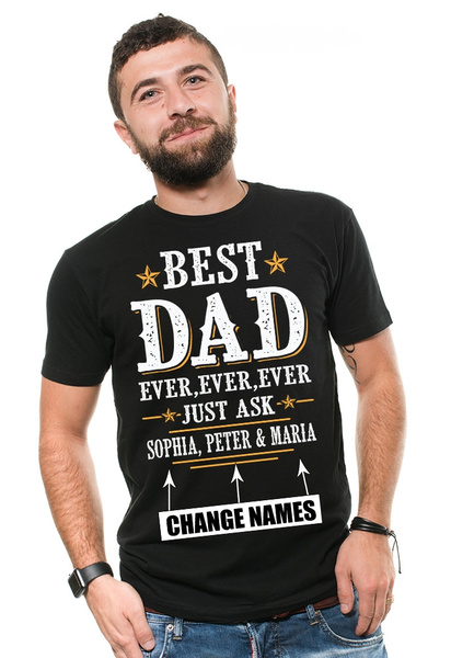  Custom Dad T-Shirt Customizable Father Shirt Change Names  Father's Day Shirt : Clothing, Shoes & Jewelry