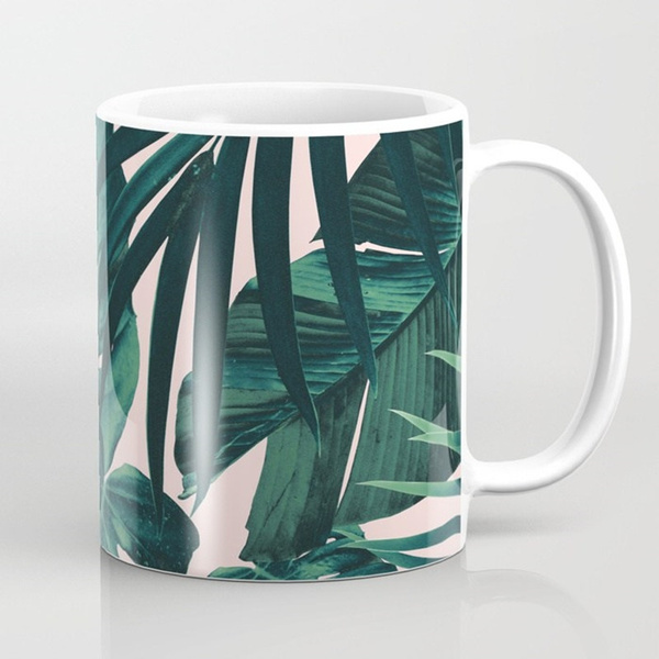 Tropical Leaf Clear Coffee Mug