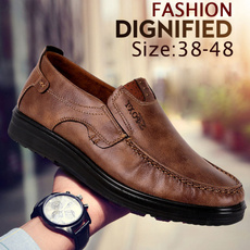 2018 Men's Fashion Casual&Business Shoes Soft Leather Loafers Men Plus Size Flats Shoes,Breathable and Comfortavble