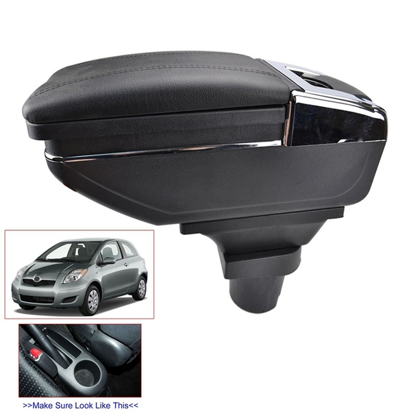 Car Armrest Box Center Console for Toyota Yaris 2006 2007 2008 2009 2010 2011 Rotatable Single Layer Black Arm Rest Storage Box with Cup Holder Ashtray Armrests Color : Grey