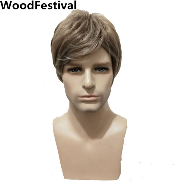 Male Man Mens Short Blonde Wig Heat Resistant Synthetic Wigs For Men Cosplay Hair Wig Wish 1139