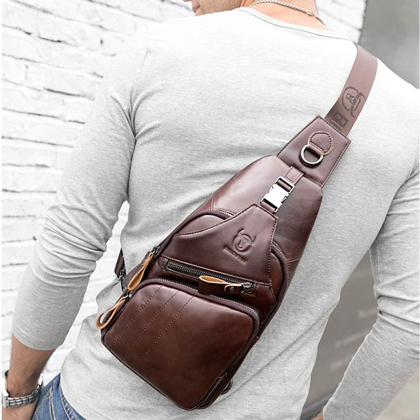 Genuine Leather Men Messenger Bag Casual Crossbody Bag Fashion Men's ...