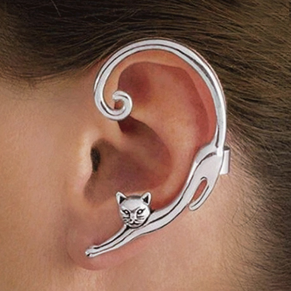 cat with earrings