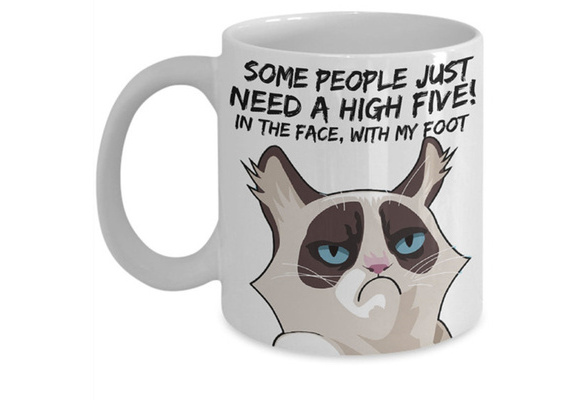  Angry Cat Face Kitty Meme Magic Mug, Heat Sensitive