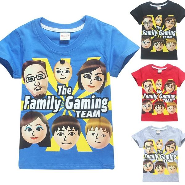 Roblox Fgteev The Family Game Print T Shirt Boys And Girls Fashion Tops Children Summer Cotton T Shirts Wish - fgteev roblox part 100
