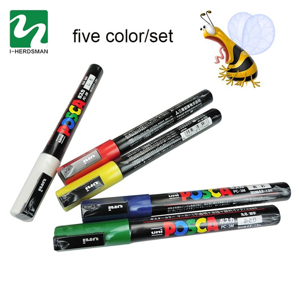 Queen Bee Pen 5 Pcs Queen Bee Marking Pen Set Blue Red Yellow White Green Posca 