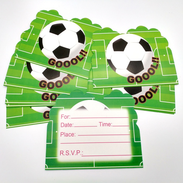 10 Pcs Lot Fifa 18 Football Football Coupe Du Monde Theme Cartes D Invitation Pour Enfants Anniversaire Evenement Party Supplies Party Favors Wish