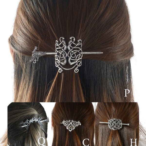 Viking Celtic Hair Sticks Hairpin-Viking Hair Clip Men Antique Silver Hair  Sticks Hairpin Triangle Clips for Long Hair Stick Slide Irish Hair  Accessories Celtic Knot Hair Pin Viking Jewelry Women