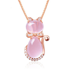 pink, cute, quartz, gemstonenecklace