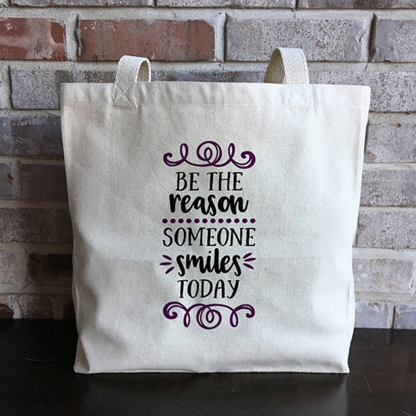 Canvas Shopping Tote Bag Wish Hope Dream Then Make It Happen Inspiration & Motivation Wish