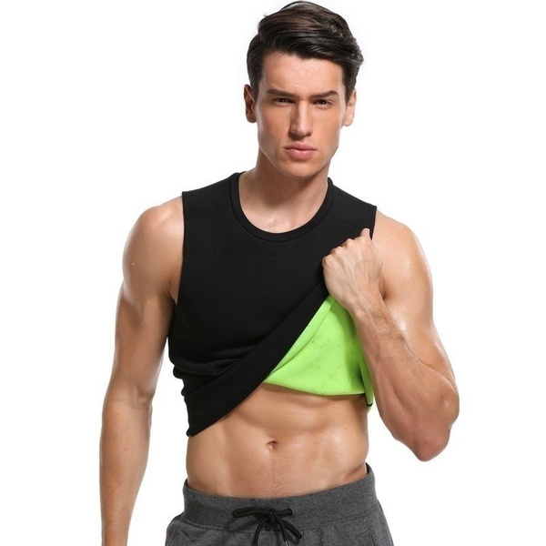 Men's Compression Shirt Body Shaper Shirt Waist Trainer Vest Slimming Shapewear  Belly Fat Burner Fitness Gym Tank Top