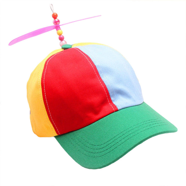 Regenbogen Propeller Hut mit verstellbarem Hut Snap Back   Kostüm Accs 