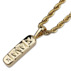 goldxanaxbarpendant, Hip-hop Style, Chain Necklace, hip hop jewelry