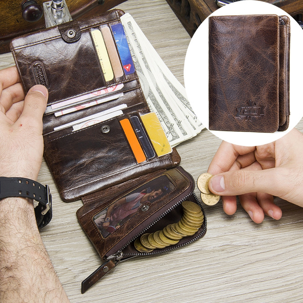 New wallet men's short genuine leather Luxury brand wallet card