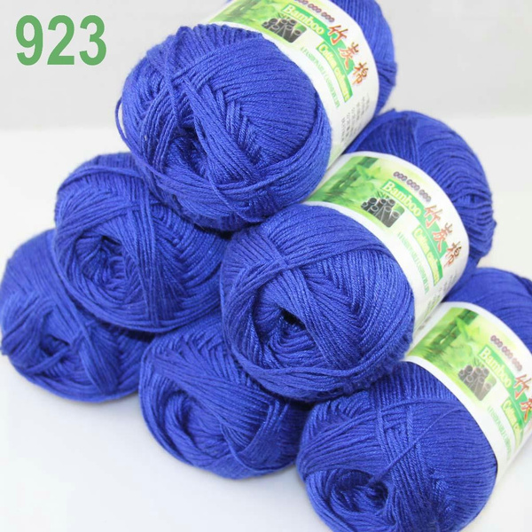 6BallsX50g Super new Worsted Natural Bamboo Cotton Knitting Yarn 923 Royal blue 
